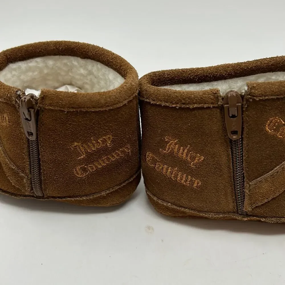 Juicy Couture Infant Girls Brown Suede Slipper/ Moccasin Size 4